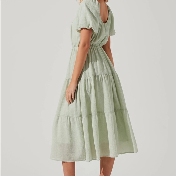 DONATED - NWT ASTR The Label Smocked Tiered Maxi in Sage - Picture 3 of 7